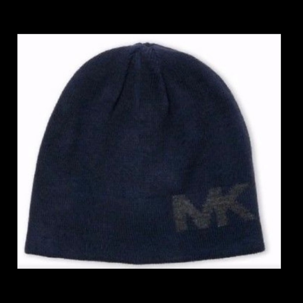 Micheal Kors Initial /MK Logo Beanie Navy Hat